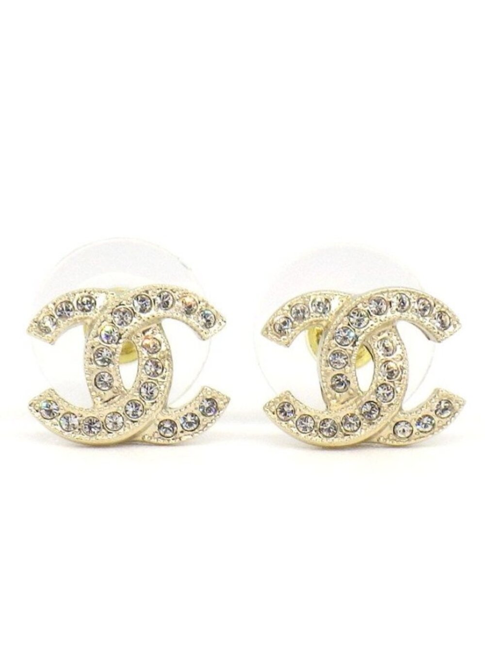 Chanel Earrings CC Logo Rhinestone